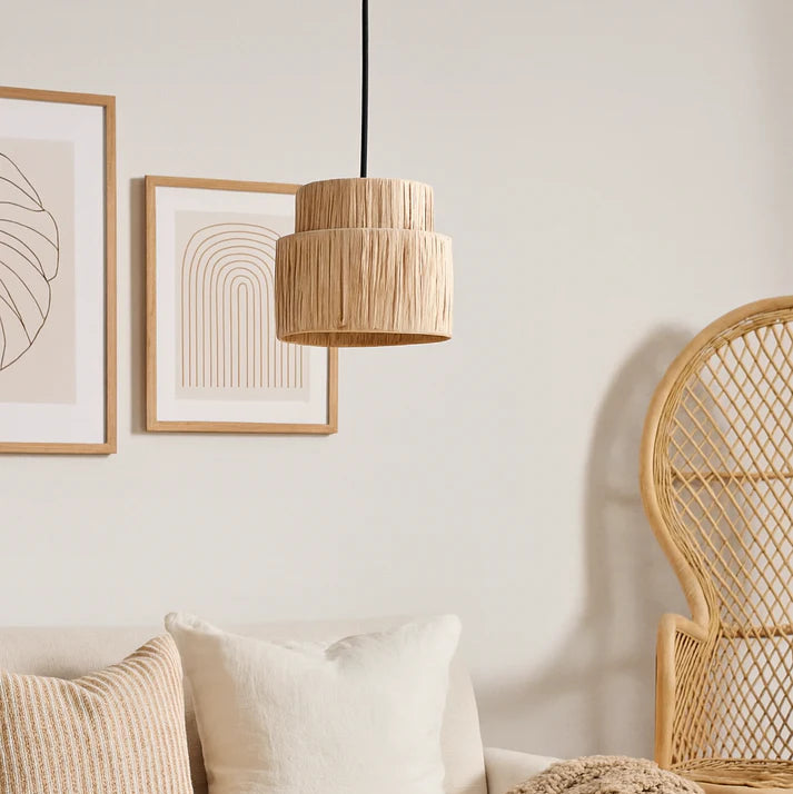 Suspension rotin moderne compacte double