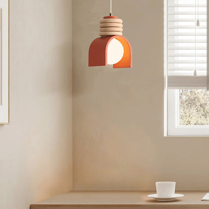 Suspension scandinave terre cuite arc anneaux