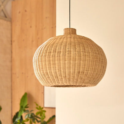 Suspension rotin boule design vintage