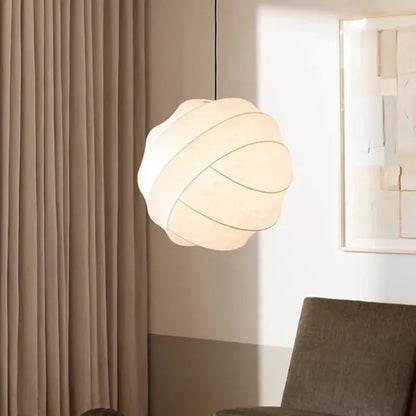 Suspension sphérique en tissu soie design vintage