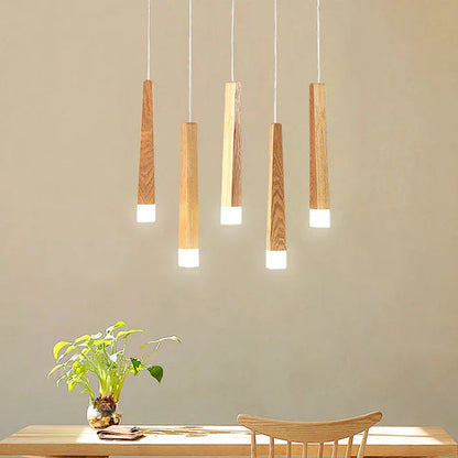 Suspension bois torches multiples design scandinave