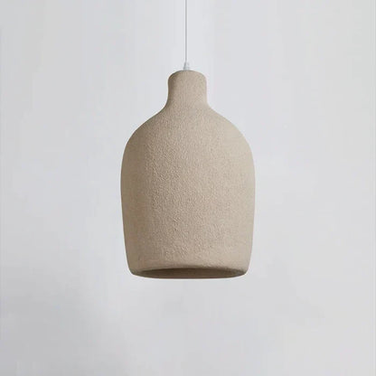 Suspension cloche effet terre cuite beige bohème