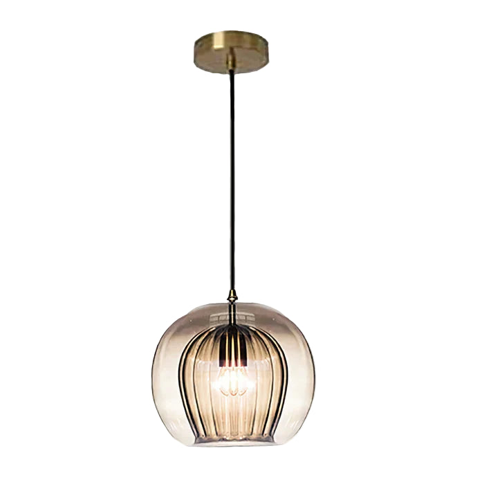 Suspension vintage double cloche en verre