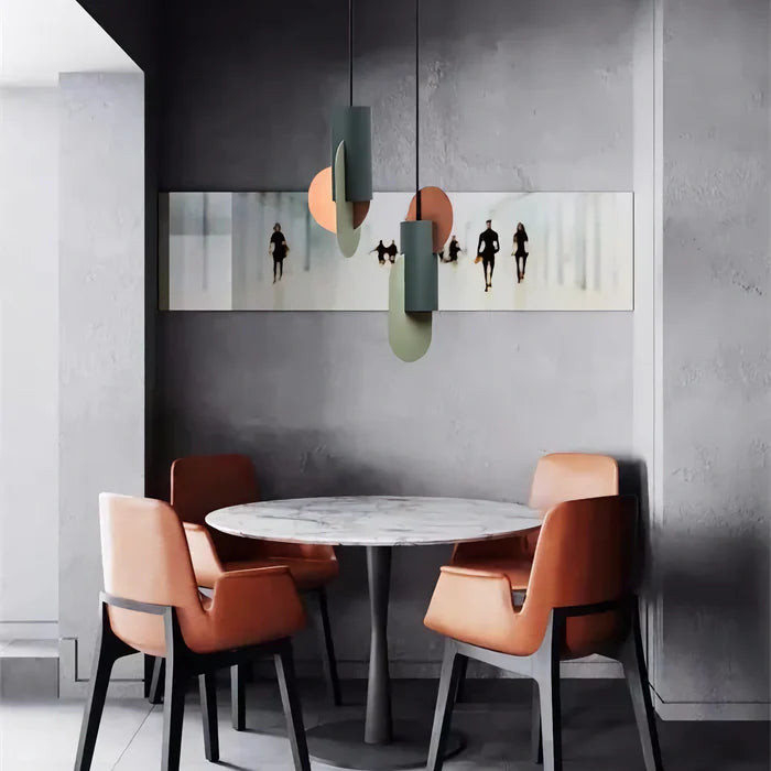 Suspension métal formes géométriques design scandinave