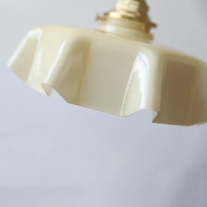 Suspension en verre et cuivre voile design vintage