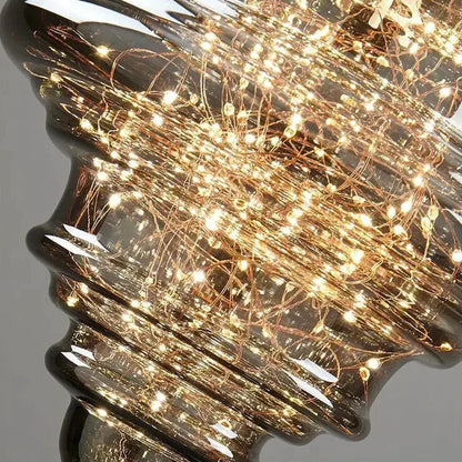 Suspension en verre filaments minis leds style baroque