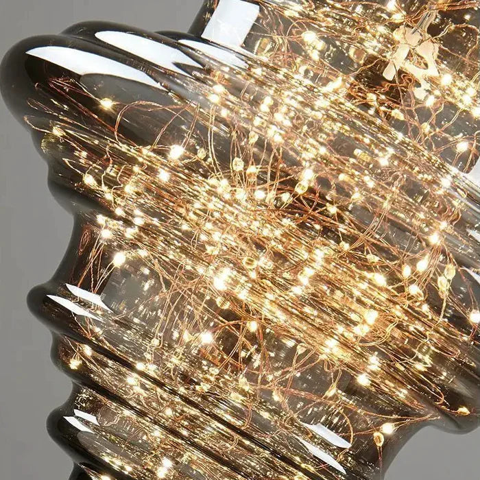 Suspension en verre filaments minis leds style royal