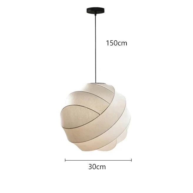 Suspension sphérique en tissu soie design vintage