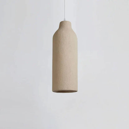 Suspension allongée effet terre cuite beige bohème