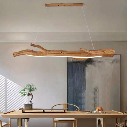 Suspension bois branche design bohème