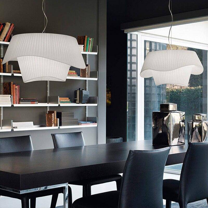 Suspension tissu double vague design moderne