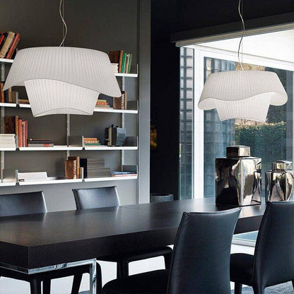 Suspension tissu double vague design moderne