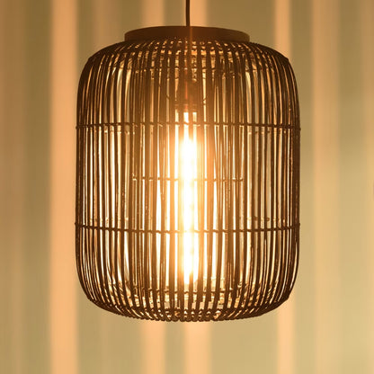 Suspension rotin cylindrique bohème