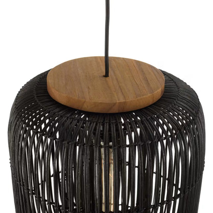 Suspension rotin cylindrique bohème