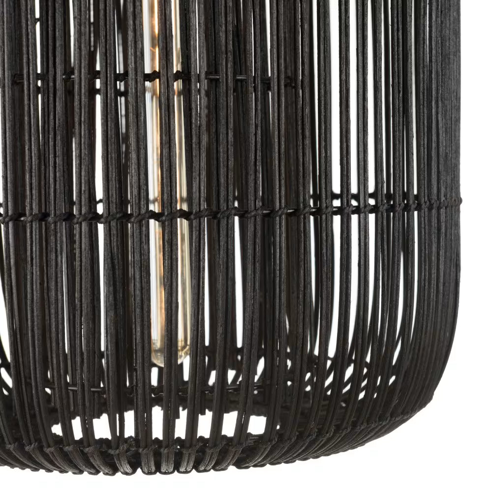 Suspension rotin cylindrique bohème