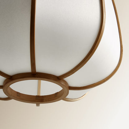 Suspension bambou allongée moderne design japonais